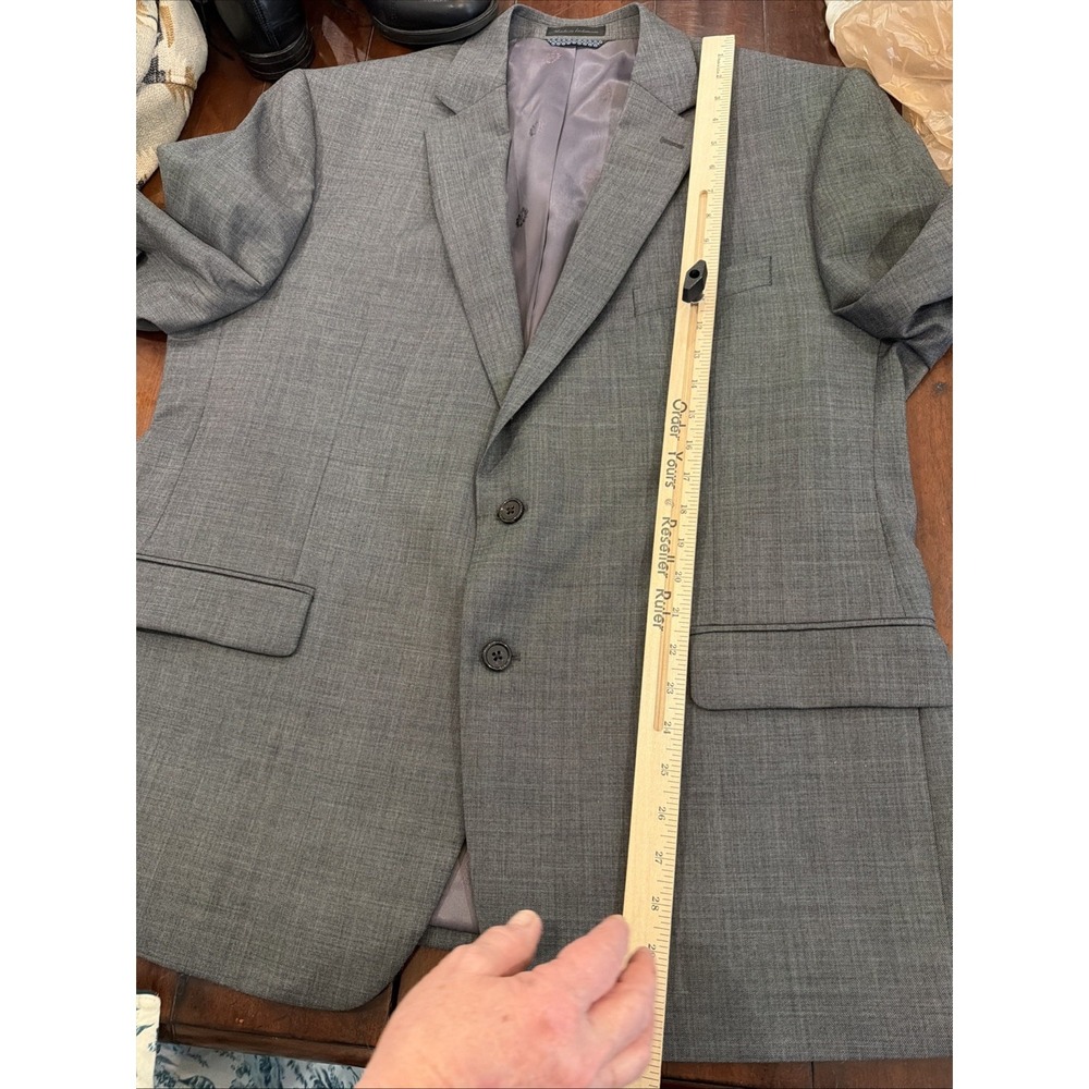 Polo Ralph Lauren Blazer Mens 46R Gray Wool Custom Fit 2 Piece Suit - Picture 3 of 16